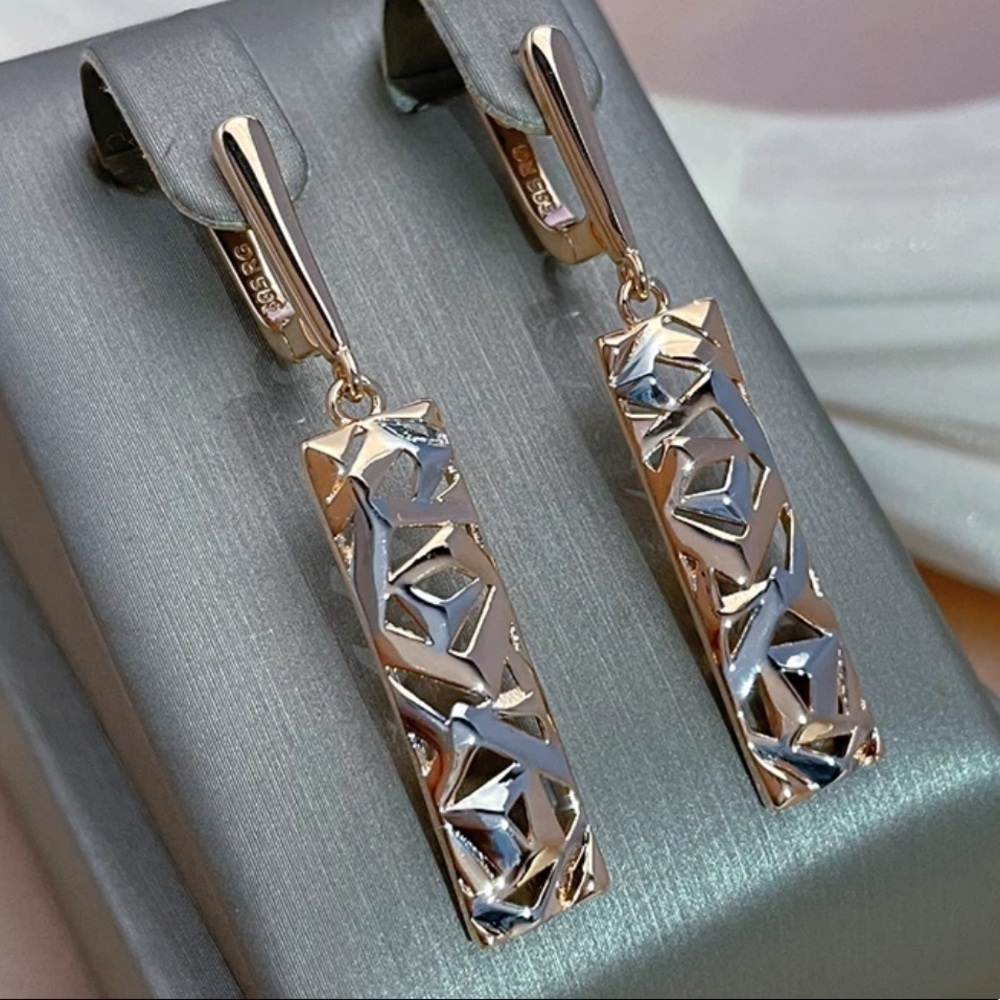 New Simple Geometric Rectangle Drop Earrings